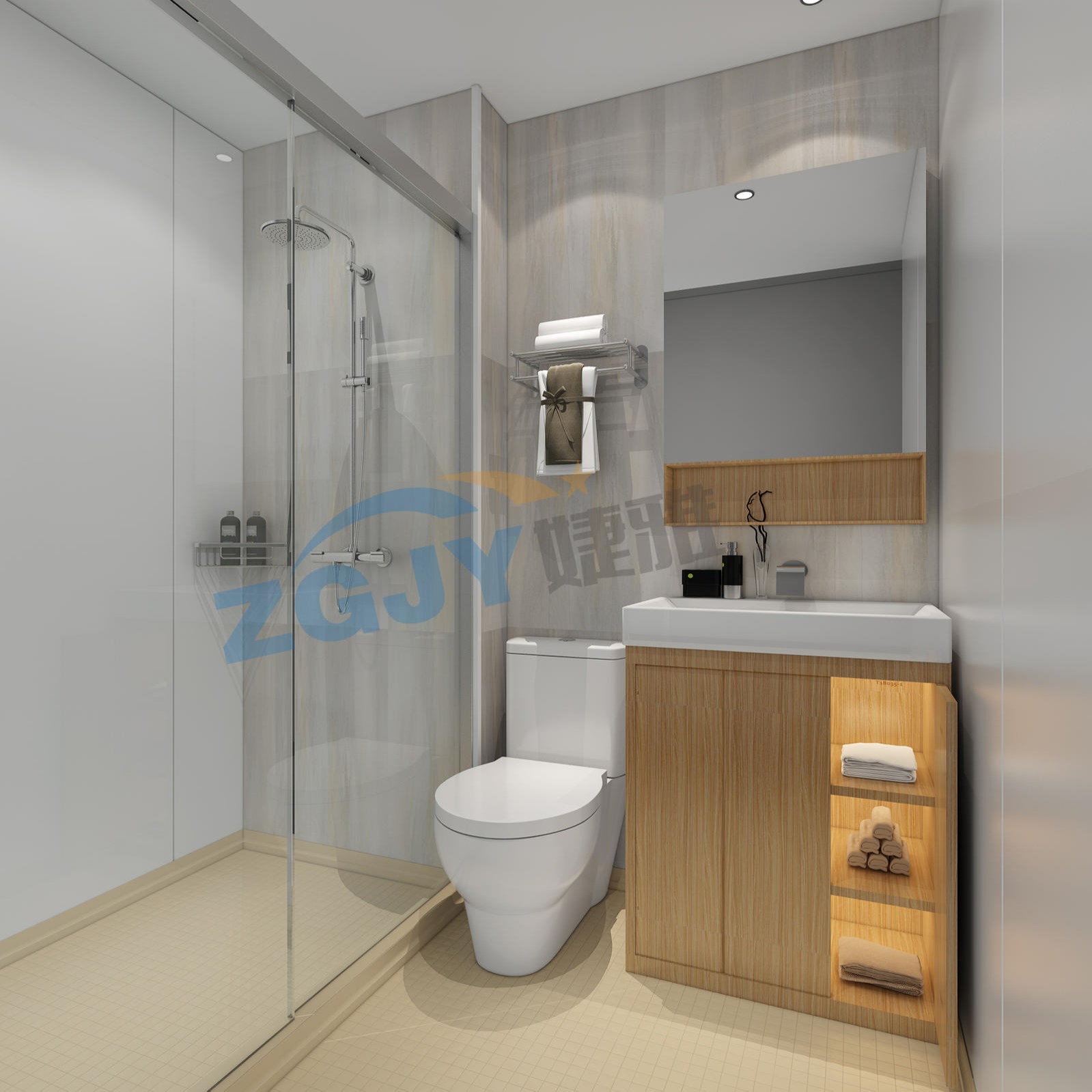 装配式卫生间 整体卫生间 彩钢板整体卫浴 整体卫生间 瓷砖 装配式 SMC