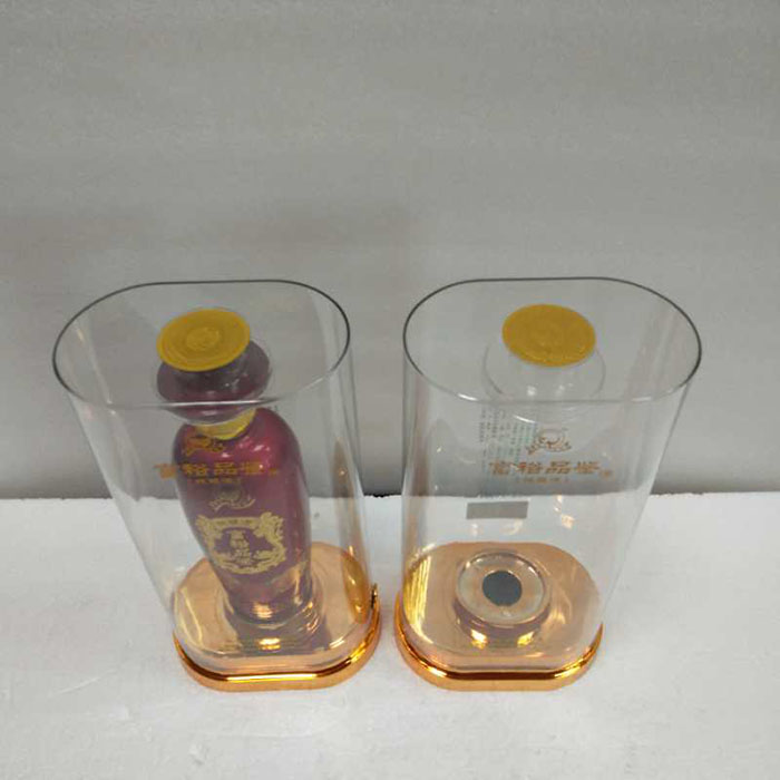 白酒透明盒亚克力酒盒山东包装 水晶盒厂家供应订做12x12x28.5 PET透明酒盒1