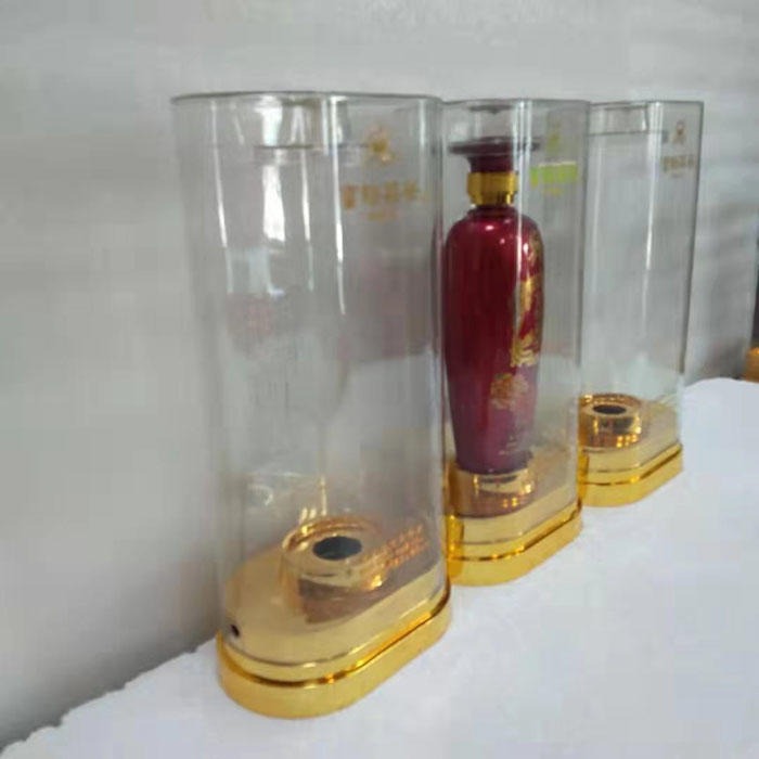 白酒透明盒亚克力酒盒山东包装 水晶盒厂家供应订做12x12x28.5 PET透明酒盒