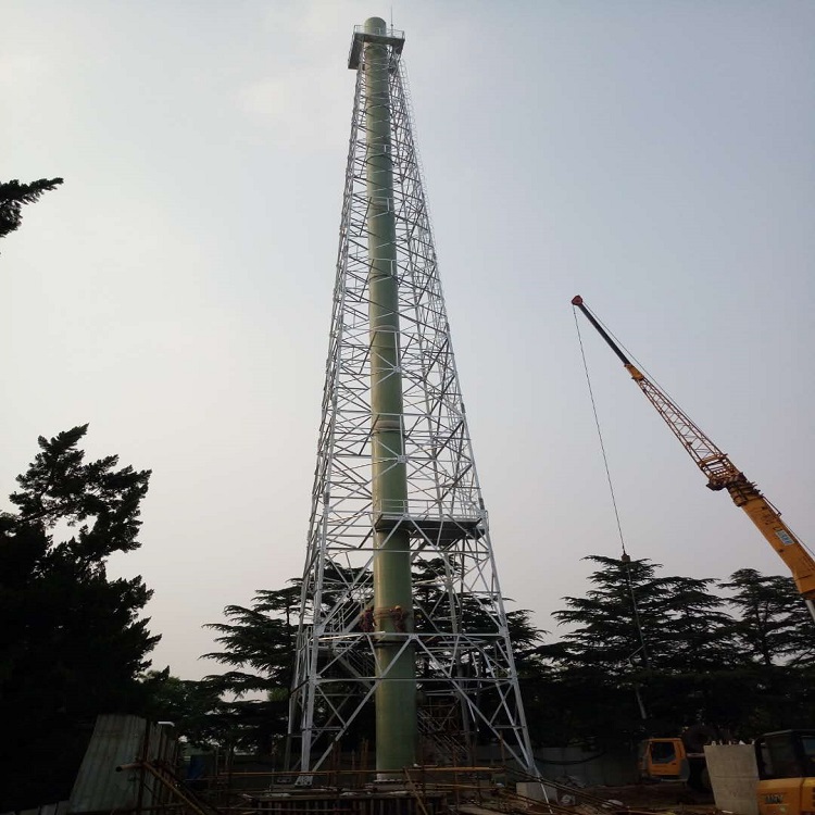 钢管烟筒塔架 质保50年 四柱烟囱塔架 三柱烟囱塔架 泰翔设计生产5米-120米4