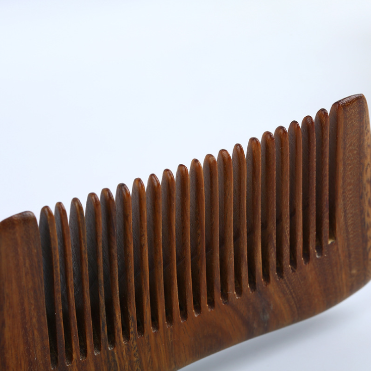 正品按摩梳 高质量粗齿木梳 厂家供应绿檀LHZ10-104造型美发梳子2