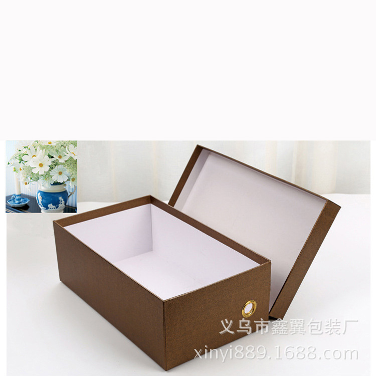 厂家现货鞋盒 精美收纳鞋盒子定做 纸盒 天地盖硬纸板包装鞋盒3