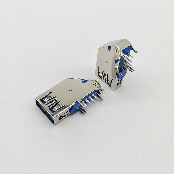 机顶盒A型母座9P USB3.0侧插A母插座长体连接器侧插DIP 侧面立式4
