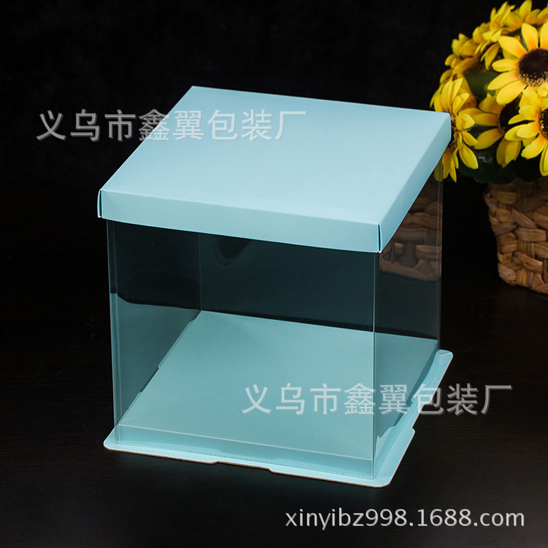 芭比加高蛋糕盒子 厂家可以定制 蓝色蛋糕盒 单双层蛋糕盒子1