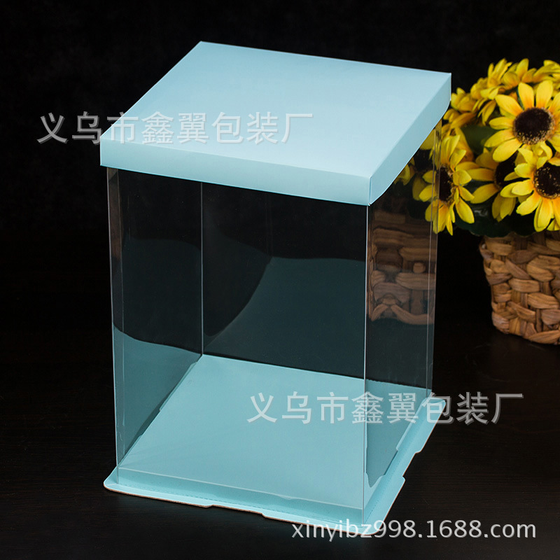 芭比加高蛋糕盒子 厂家可以定制 蓝色蛋糕盒 单双层蛋糕盒子4