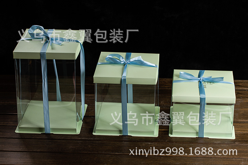 纸盒 烘焙包装透明纸塑蛋糕盒三合一烫金蛋糕盒3