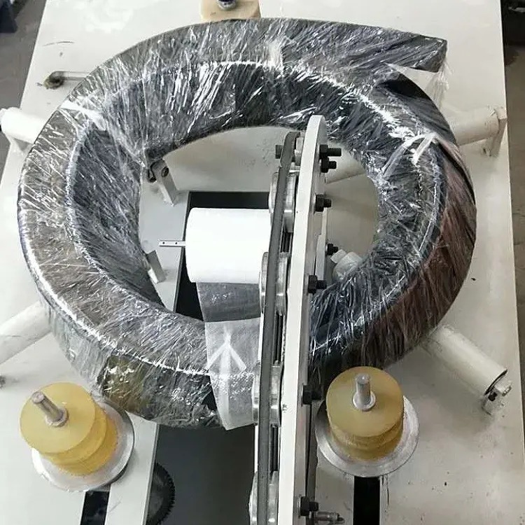 软管环体裹膜机-环体缠绕膜机-管材裹包机轮胎轮毂线圈130鼎诺缠绕包装机