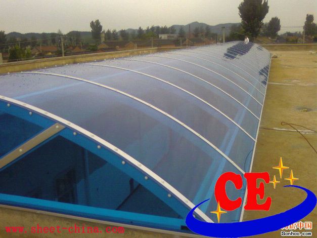 通道采光板环保抗冲击有机玻璃板 卓尼PC塑料板阳光板 耐力板屋顶采光2