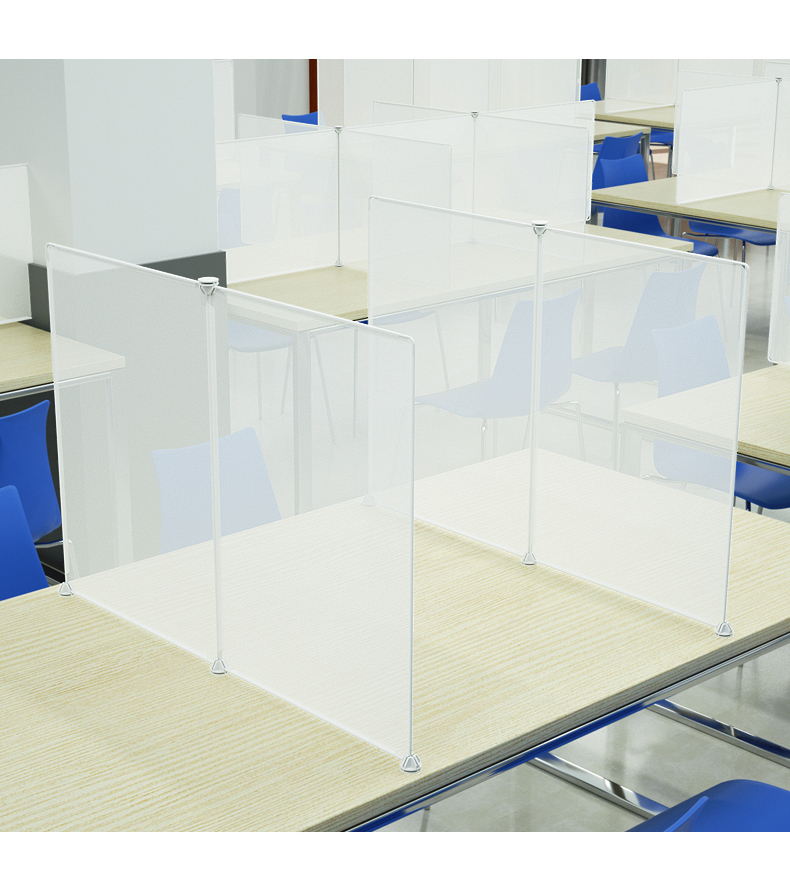 学校企业餐厅疫情专用防飞沫餐桌办公桌隔离板 亚克力板卓尼板材 挡板透明有机玻璃6