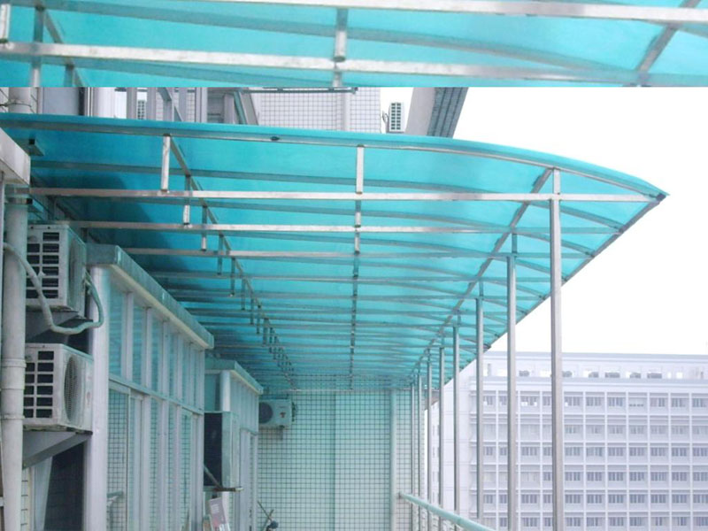 阳光板雨棚 遮雨棚 卓尼厂家生产阳光板顶棚采光雨棚5
