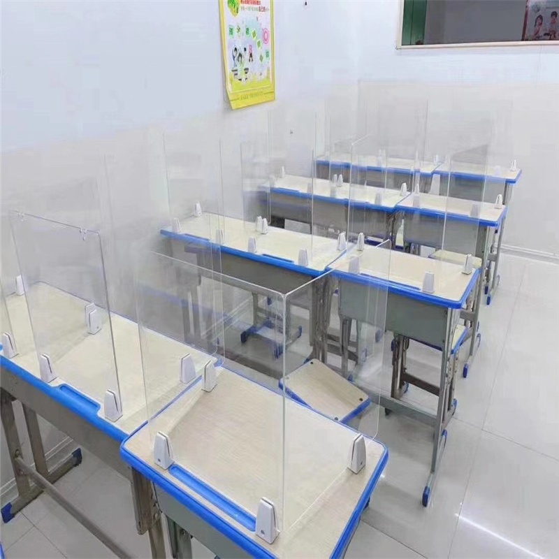 学校企业餐厅疫情专用防飞沫餐桌办公桌隔离板 亚克力板卓尼板材 挡板透明有机玻璃8