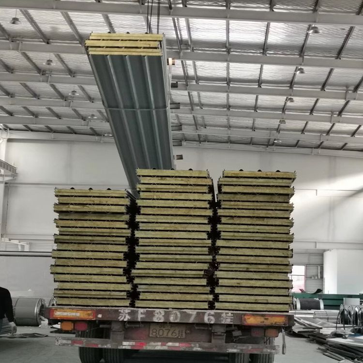 耐火、防火材料 南通博润供应75厚1150型岩棉彩钢夹芯板全国发货4
