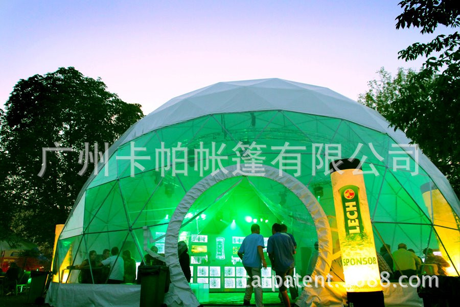 展览帐篷 厂价供应气囊式双层膜材结构25米直径圆球形帐篷房2