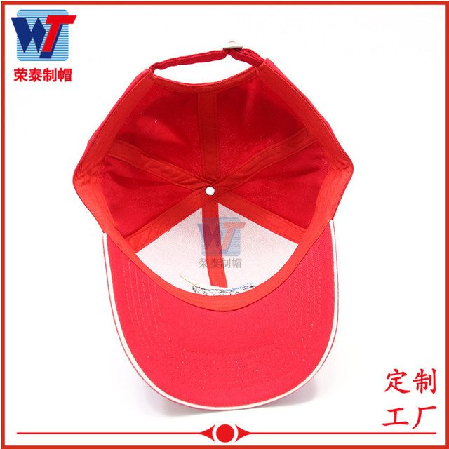 logo字母刺绣红色棒球帽 来图定制鸭舌棒球帽订制帽子 定做棒球帽2