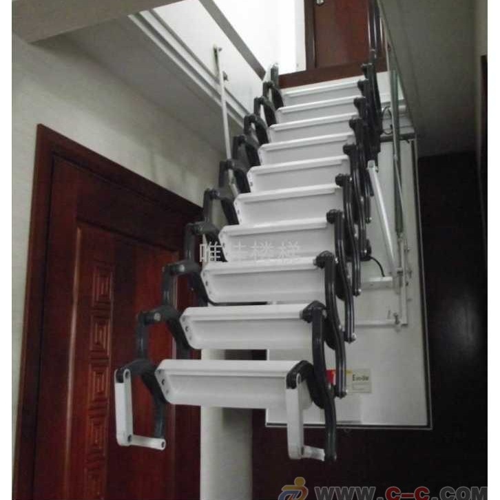 电动阁楼伸缩楼梯现货供应 豪华阁楼楼梯 唯佳伸缩楼梯加工厂