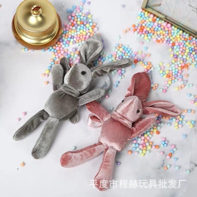 厂家批发许愿兔花束兔子韩国绒兔丝绒长脚兔公仔毛绒玩具批发