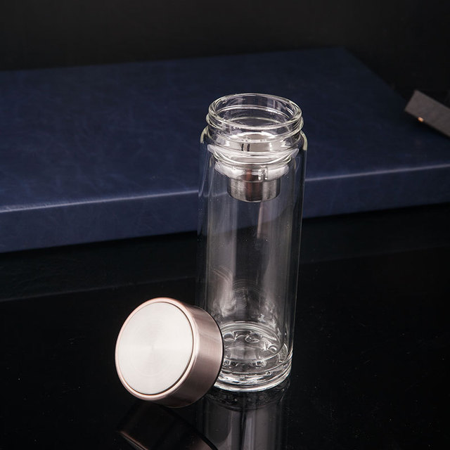 高硼硅玻璃杯透明定制logo 厂家直供新款创意双层耐高温玻璃水杯1