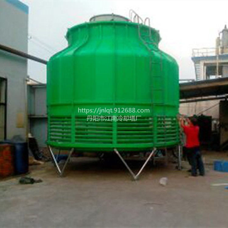 工业冷却塔 圆形逆流水塔 丹阳江南冷却塔厂家供应200T无填料冷却塔 玻璃钢冷却塔