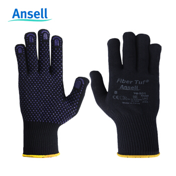安思尔 76-501 ANSELL 耐磨防割防滑舒适耐用PVC点塑手套 安思尔 ANSELL 聚酯纤维带PVC点塑手套4