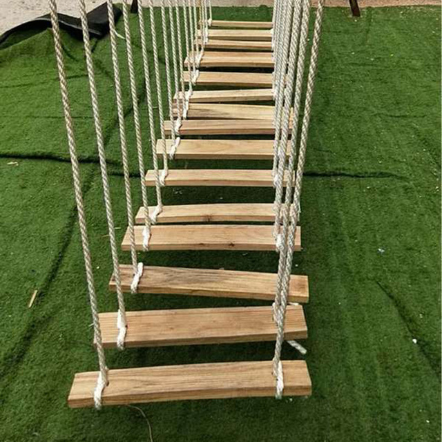 折叠救生梯 电力施工绝缘软梯 消防逃生软梯 体能训练圆木爬梯子3