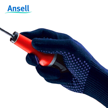 安思尔 76-501 ANSELL 耐磨防割防滑舒适耐用PVC点塑手套 安思尔 ANSELL 聚酯纤维带PVC点塑手套1