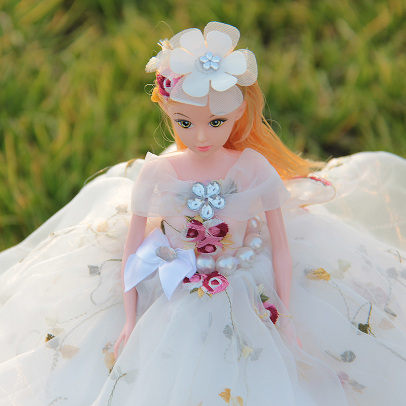女孩儿童节生日礼物摆件玩具 米色婚纱娃娃公主婚纱 其他公仔、玩偶、娃娃6