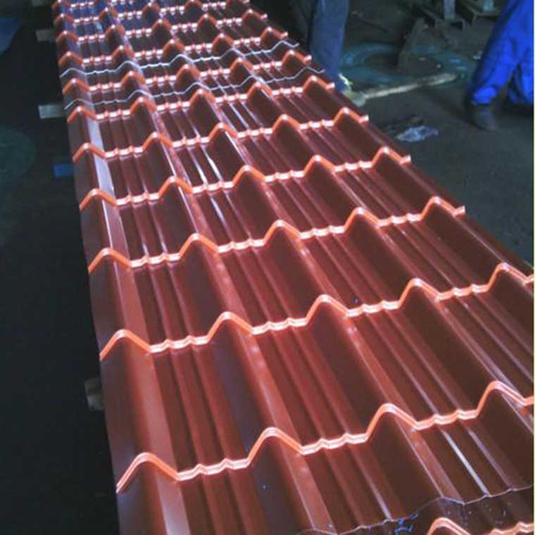 YX828型红色 波浪压型彩钢板价格 奉达仿古彩钢板厂家2