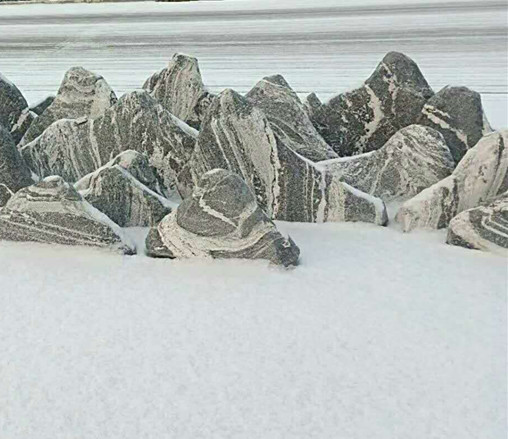 天然大理石 景观假山石 石雕 切片石组合 雪浪石 风景石装饰3
