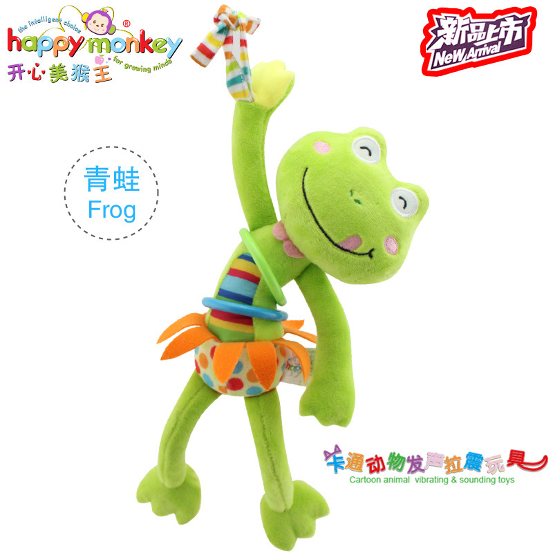 Monkey车挂床挂拉震动物安抚 益智玩具 4款拉震 Happy 玩具2