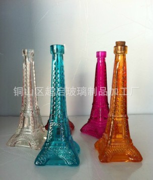 透明彩色 玻璃瓶 花瓶 清新插长条三角形瓶3
