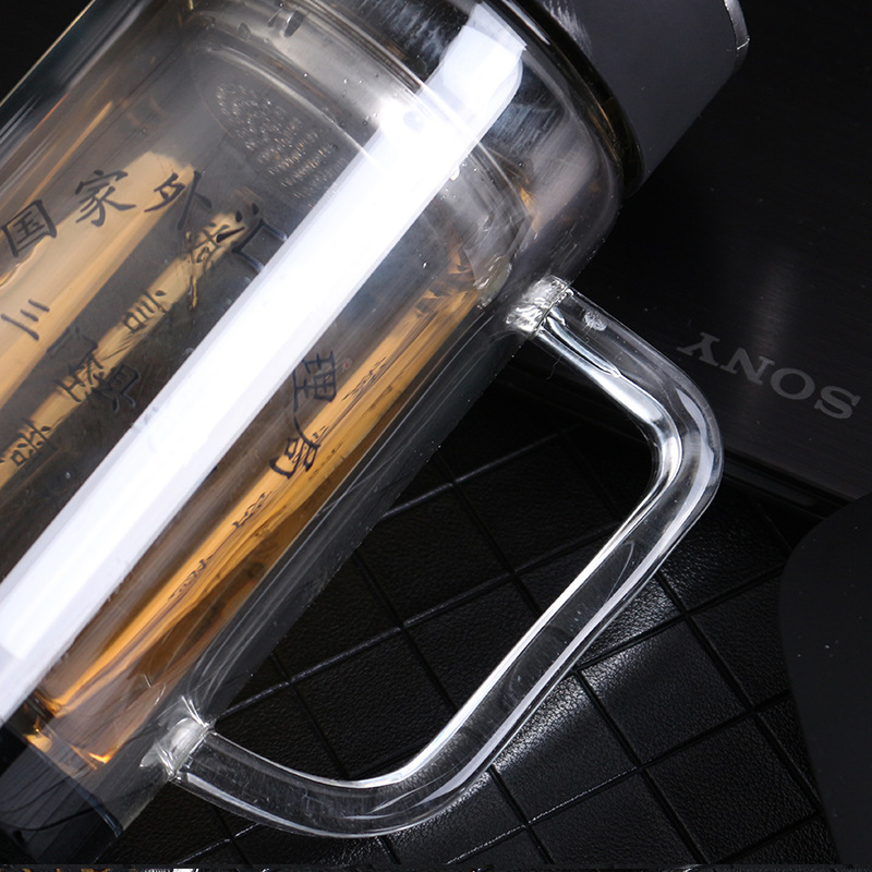 公司送礼礼品商务茶杯百货批发 可定制水杯 创意双层玻璃杯透明4