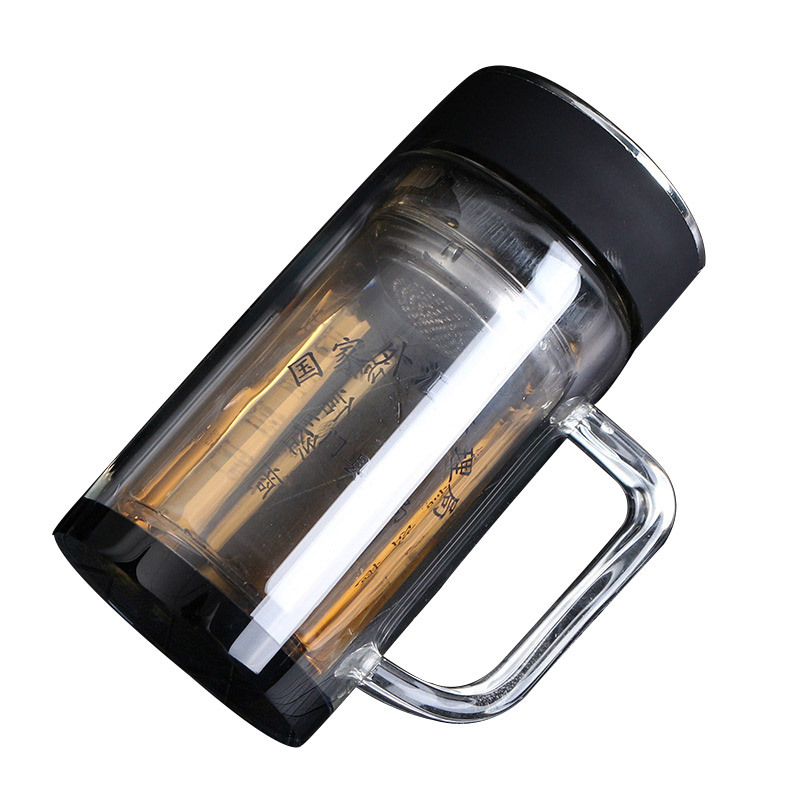 公司送礼礼品商务茶杯百货批发 可定制水杯 创意双层玻璃杯透明