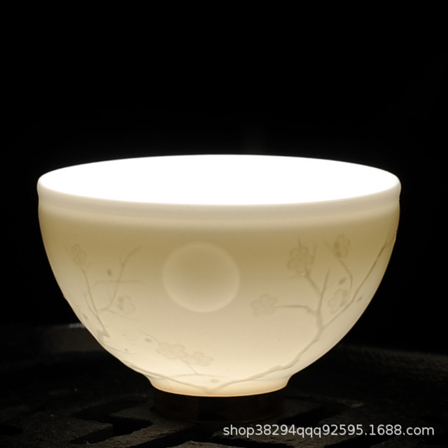德化白瓷功夫茶杯品茗杯 单杯玉瓷手工陶瓷小茶杯 茶具杯子1