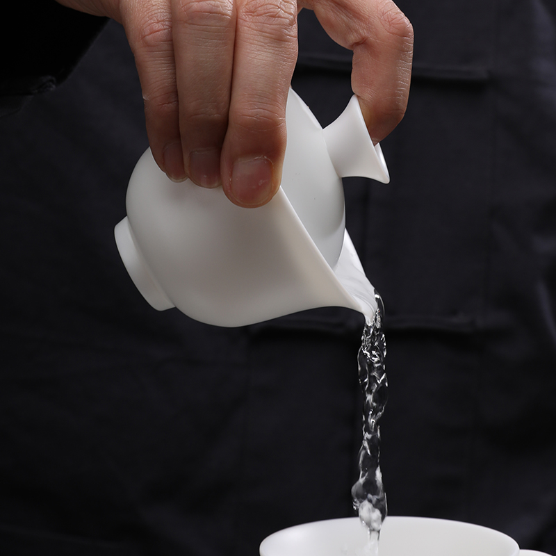 茶具盖碗高白羊脂玉陶瓷功夫茶具玉瓷透光茶杯茶壶茶杯三才盖碗1