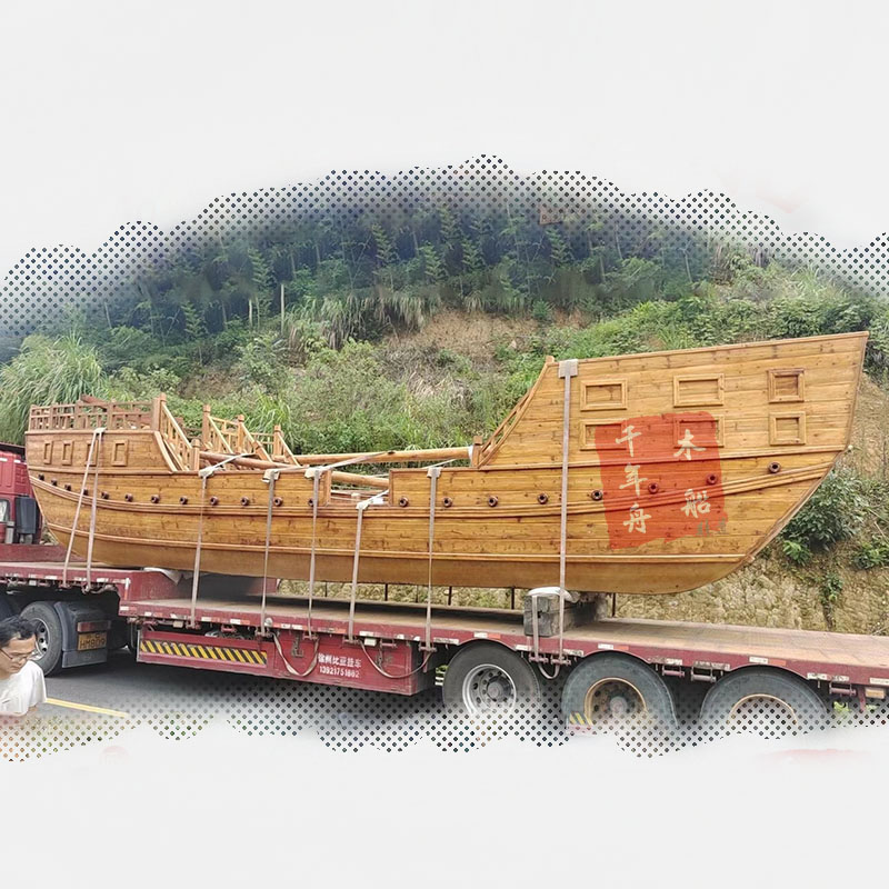 帆船 郑和宝船 仿古木船 厂家定制 房地产标志船 景观装饰木船 包安装5