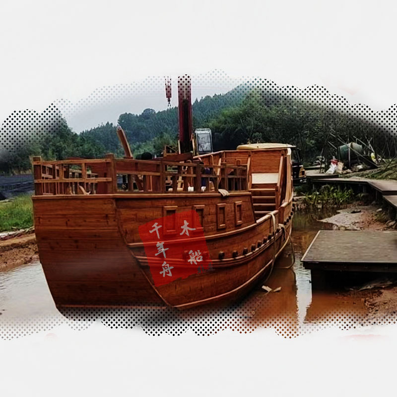 厂家免费设计定制 福船 标志船 景观装饰木船 丝绸之路木船 郑和宝船 广告船3