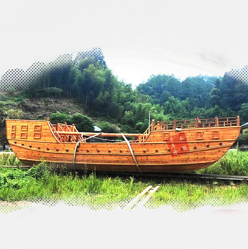 厂家免费设计定制 福船 标志船 景观装饰木船 丝绸之路木船 郑和宝船 广告船6