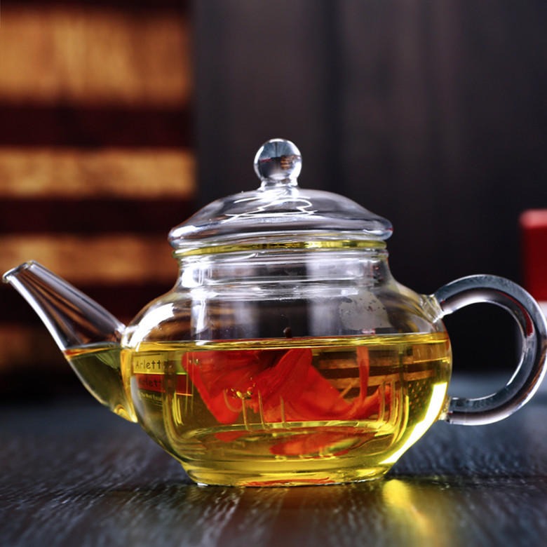 高硼硅耐热玻璃六人壶250ml 花茶壶 透明过滤加热 茶具 泡茶壶