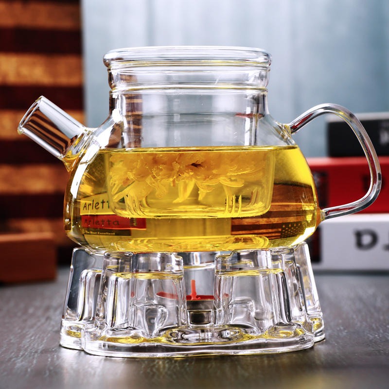 加厚耐高温玻璃茶壶北欧壶短嘴壶透明过滤内胆花茶壶简约茶具1