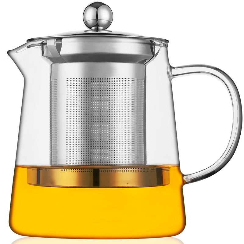 防爆裂加厚耐热玻璃花茶水壶功夫红茶具不锈钢过滤泡茶杯冲茶器1