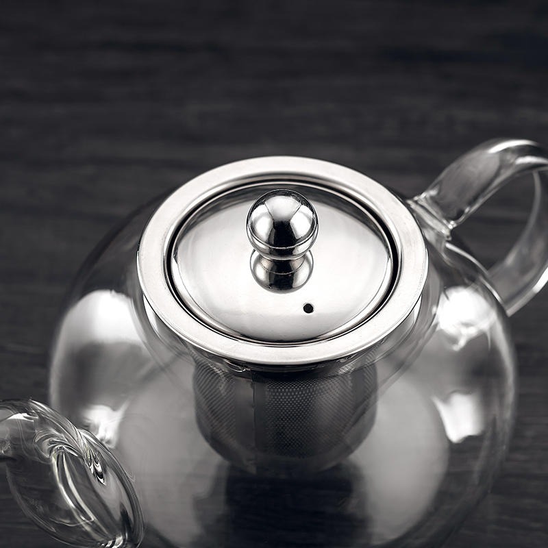 加厚防爆耐热玻璃花茶壶功夫红茶具不锈钢过滤泡茶杯冲茶器家用2
