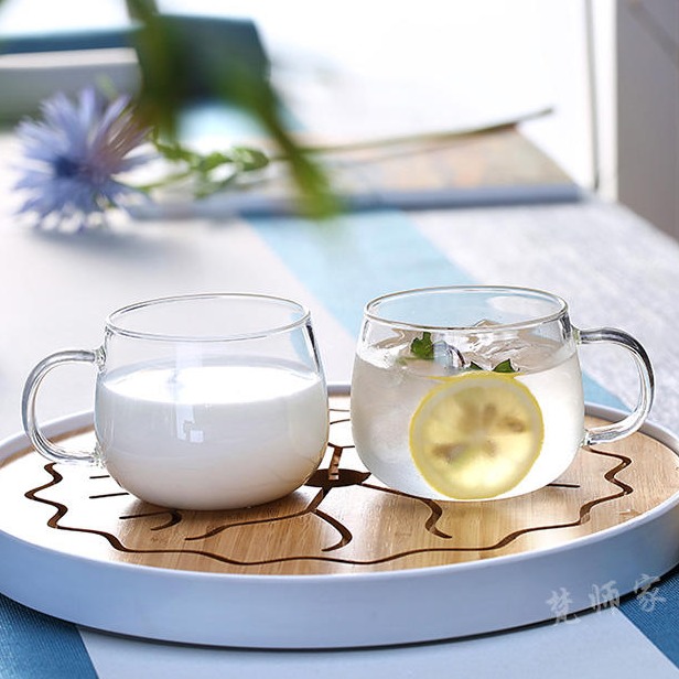 家用耐热玻璃咖啡杯商用马克杯牛奶杯咖啡杯带把玻璃杯水杯茶杯6