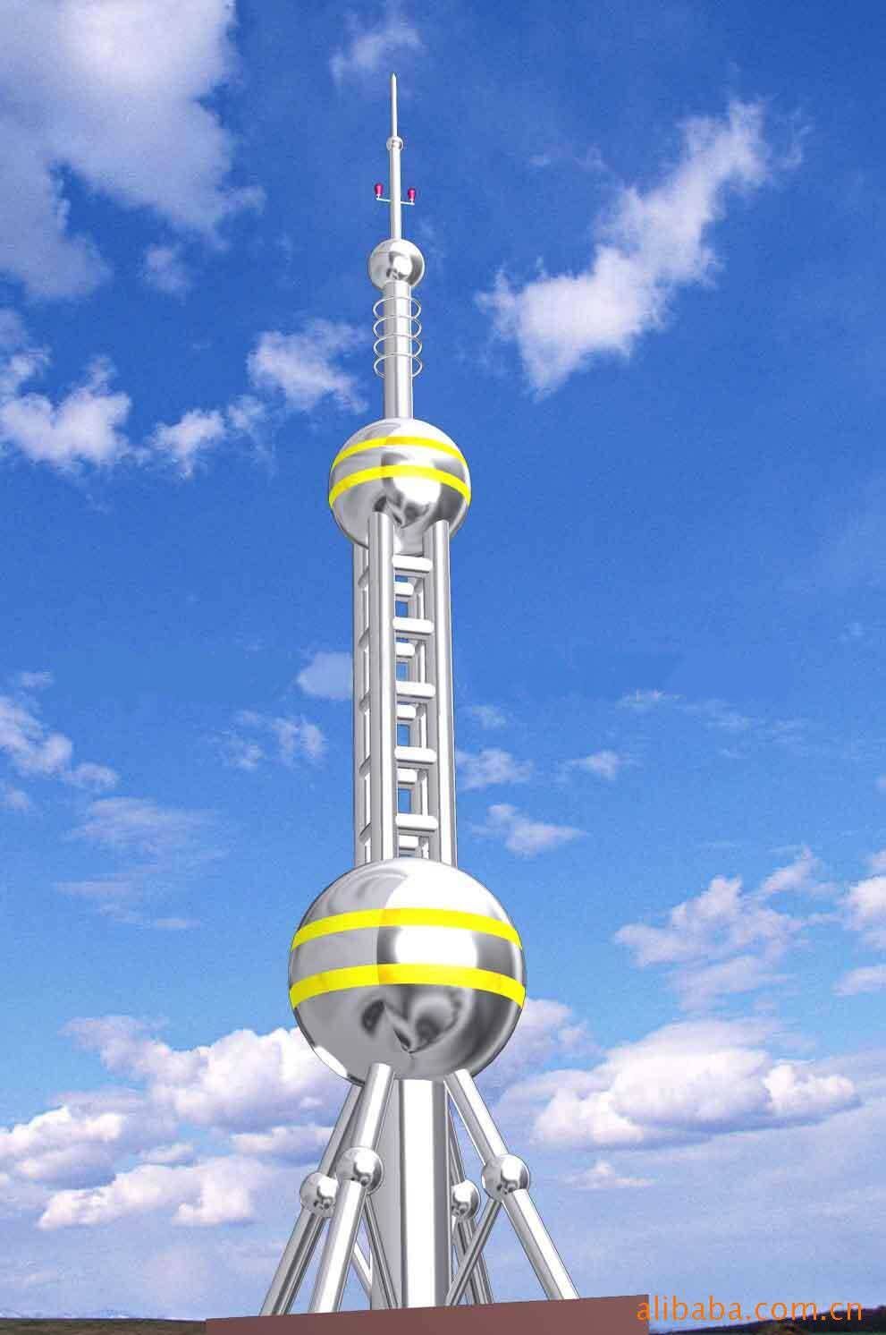 不锈钢塔厂家万信铁塔设计上产16米楼顶工艺塔18米大楼景观塔20米办公楼不锈钢装饰塔1