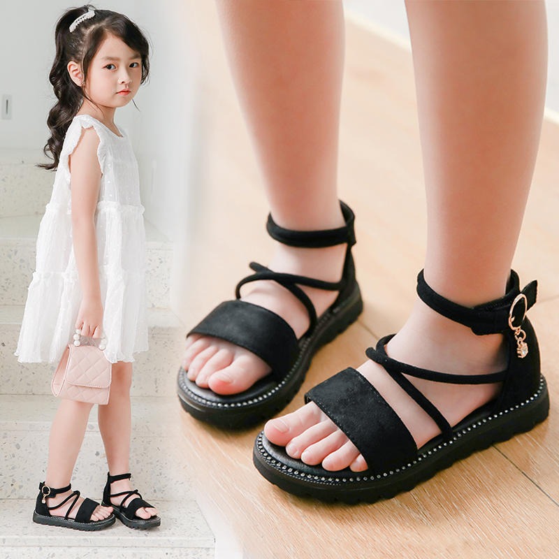 凉鞋2021新款韩版夏季时尚公主罗马软底儿童女孩中大童小学生