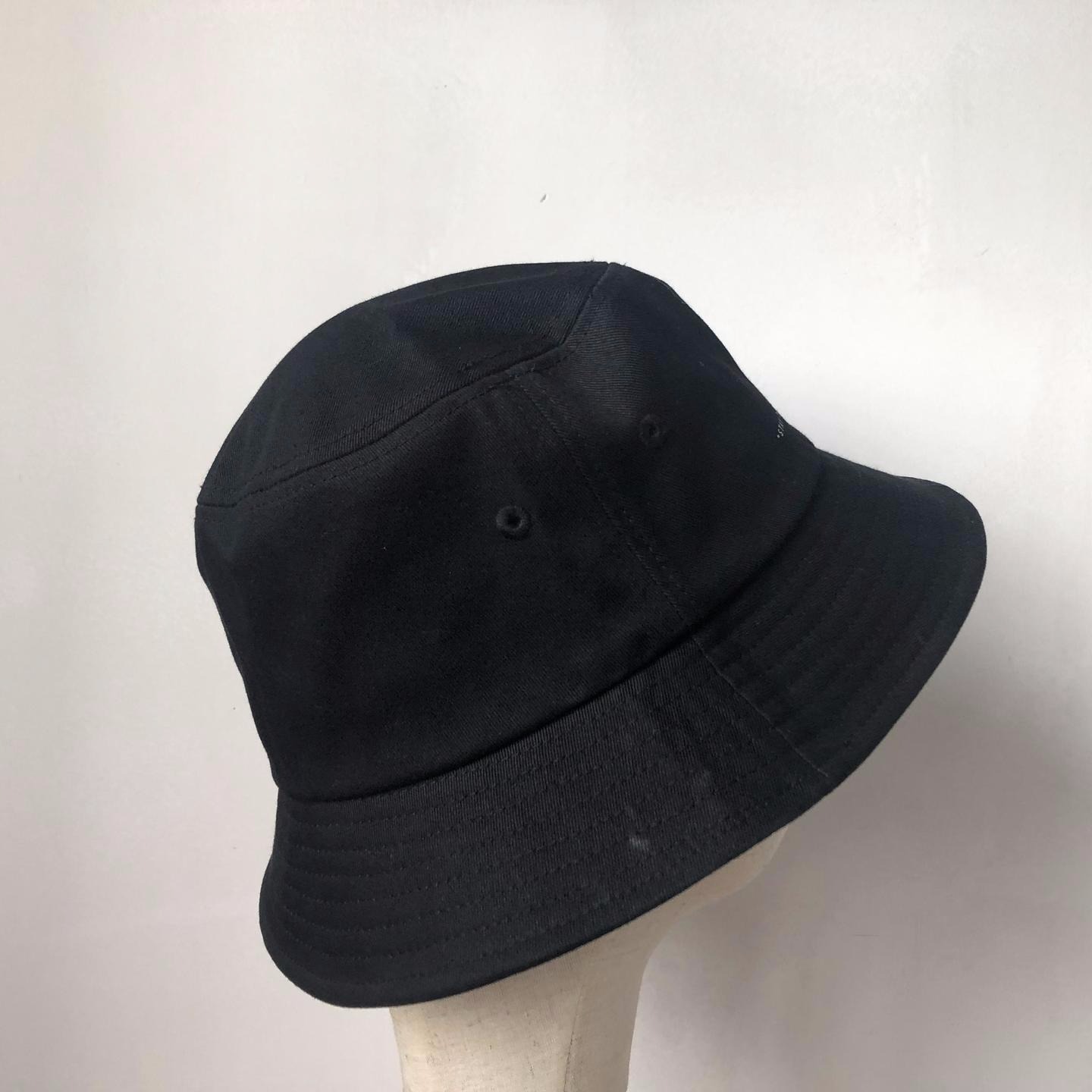 帽子 时尚黑色平顶印花装饰边帽渔夫帽盆帽8