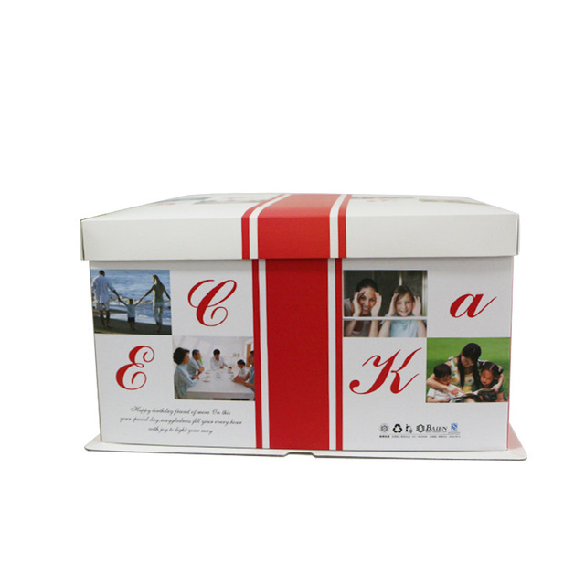 10 12 14 16寸方形三合一包装礼品盒批发定制 现货生日蛋糕盒62