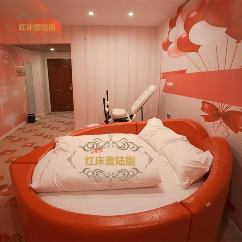 红床壹陆捌家具厂情趣床水电动床红床主题酒店床 软体床1