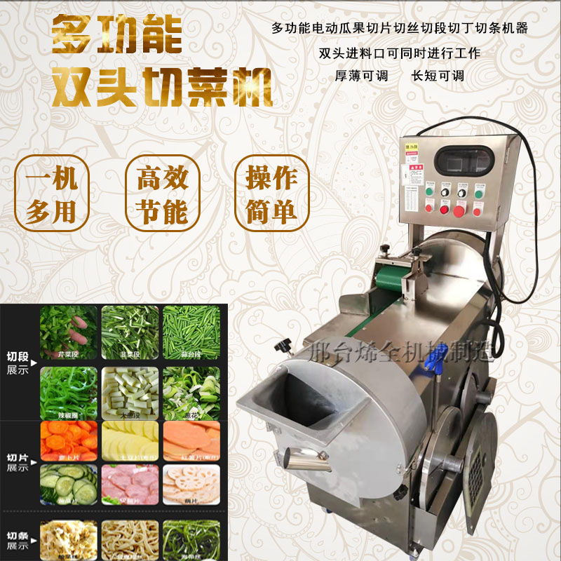 商用 大型双头切菜机 变频切菜机 全自动商用厨房食堂 河北XQ-801型多功能3
