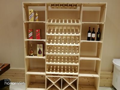 展示柜储存时尚尺寸可定做 白葡萄木架 创意 实木 红酒架1