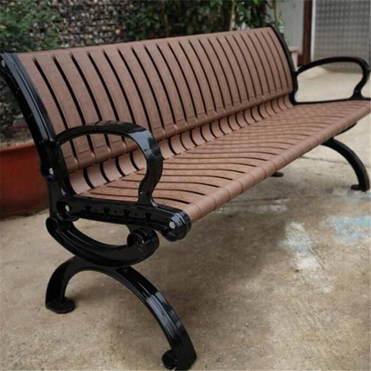 户外公园长椅 铸铝脚公园椅 铸铁脚实木座椅厂家 双琪 户外实木桌椅6
